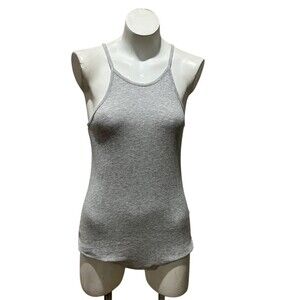Splendid Womens Ribbed Racerback Tank Top Gray Size M Scoop Neck Stretch